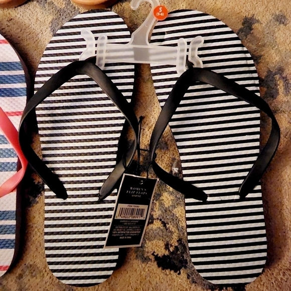 NWT Lot of 3 West Loop Slingback Sandal Striped Flip Flop Small (5-6) Summer New - Picture 4 of 7